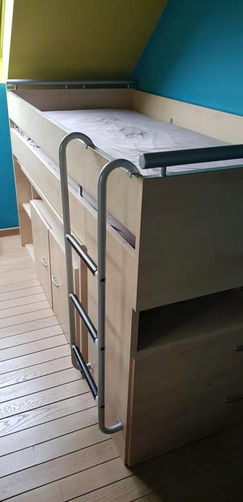 Complete slaapkamer, Huis en Inrichting, Slaapkamer | Stapelbedden en Hoogslapers, Gebruikt, Hoogslaper, Eenpersoons, Ophalen