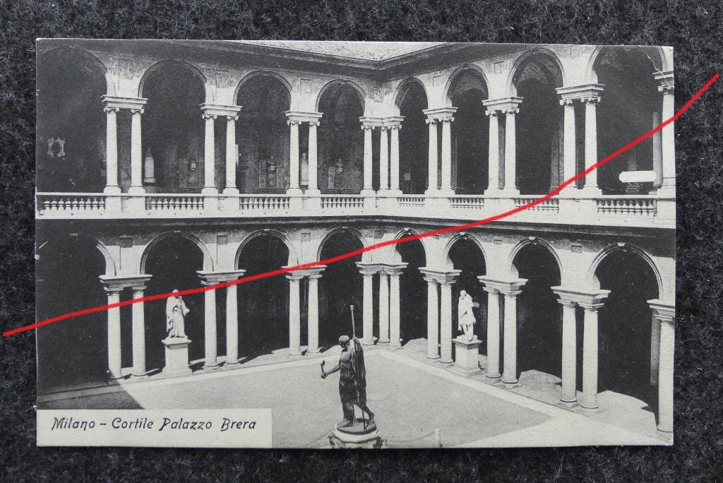 Postkaart 20/6/1913 Milano, Cortile Palazzo Brera, Italië, Ophalen of Verzenden, Voor 1920, Gelopen, Italië