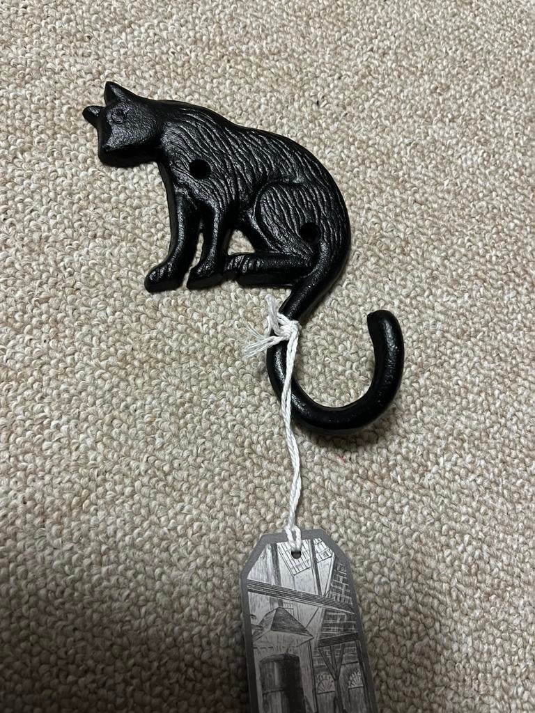 Prachtige gietijzeren kat kapstok, Wandhaken, Nieuw, Ophalen of Verzenden, Minder dan 100 cm