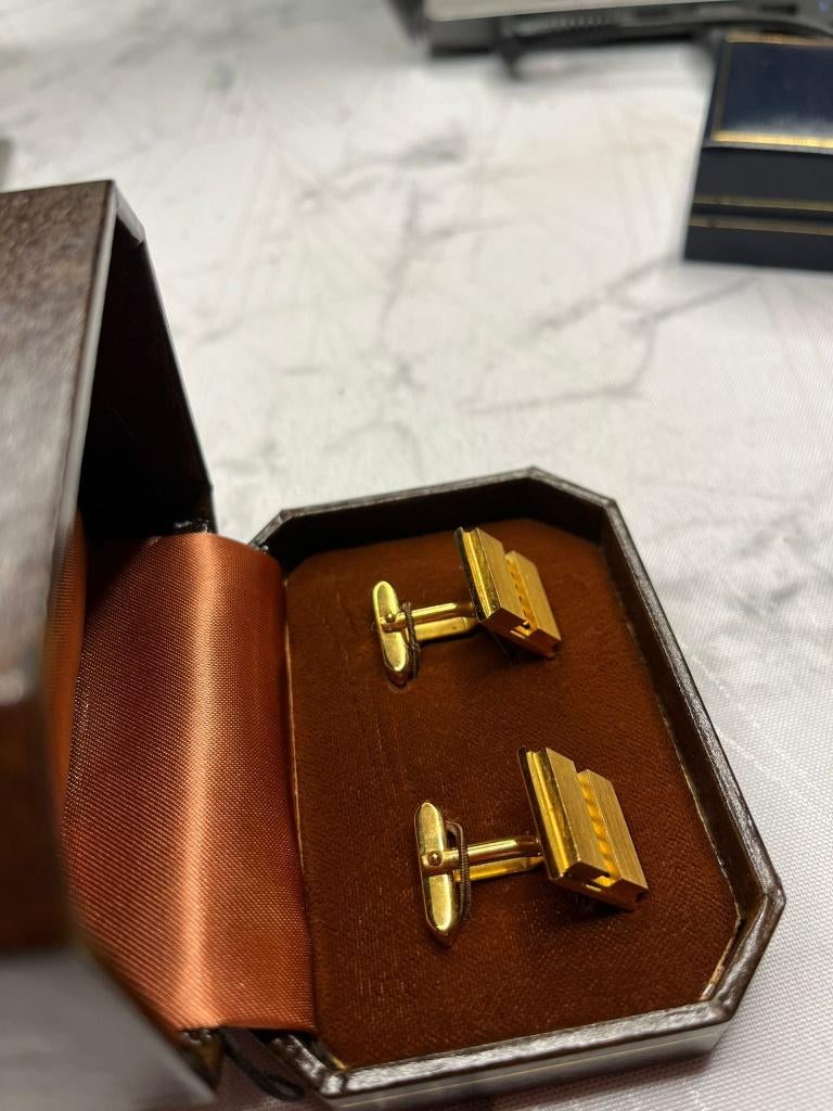 Goud vergulde manchetknopen, Handtassen en Accessoires, Antieke sieraden, Ophalen, Goud, Manchetknopen, Verguld