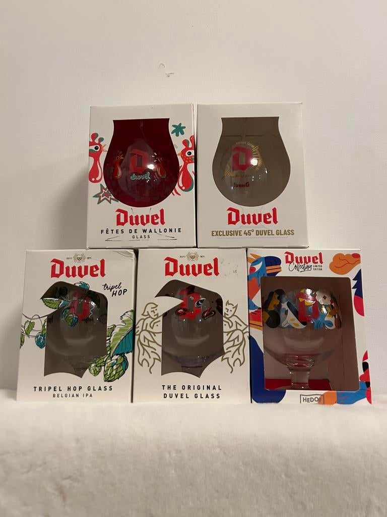 5 verres Duvel, Enlèvement ou Envoi, Comme neuf, Verre ou Verres, Duvel