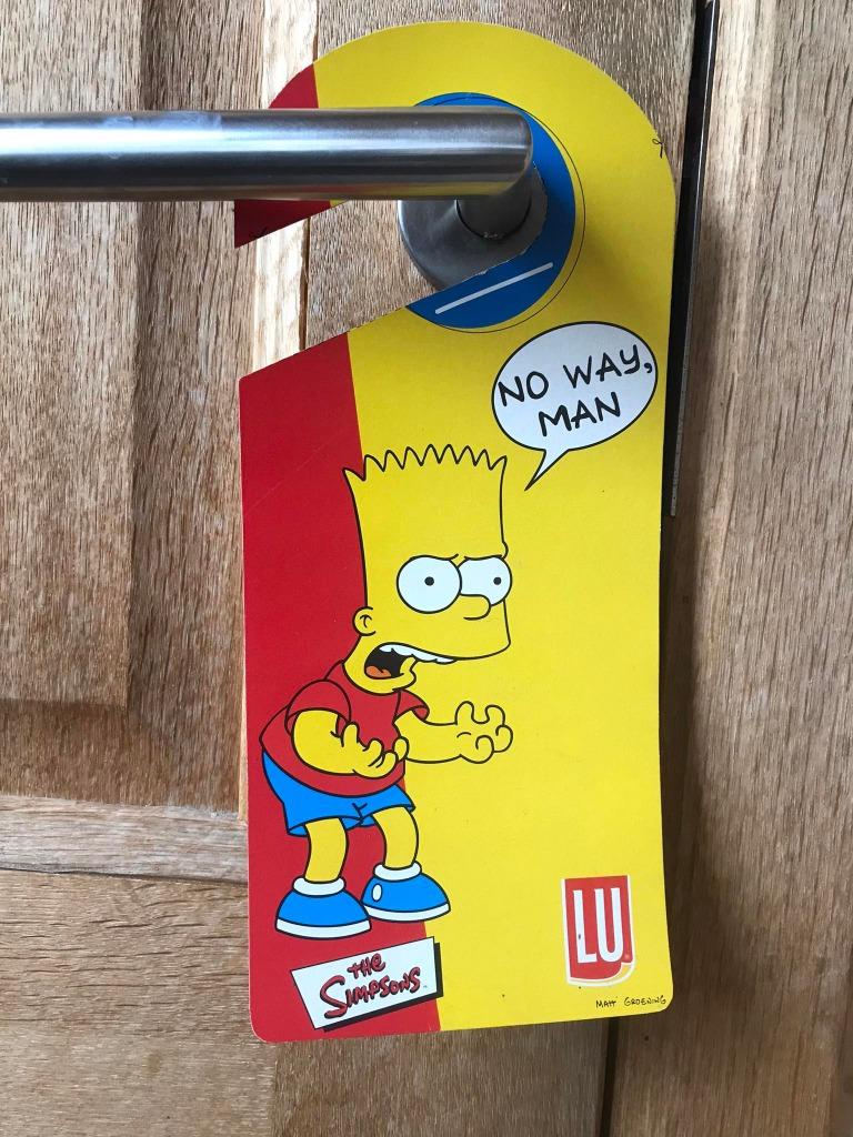 Deurhangers van Bart Simpson, Verzamelen, Ophalen of Verzenden, Overige figuren, Zo goed als nieuw, Plaatje, Poster of Sticker
