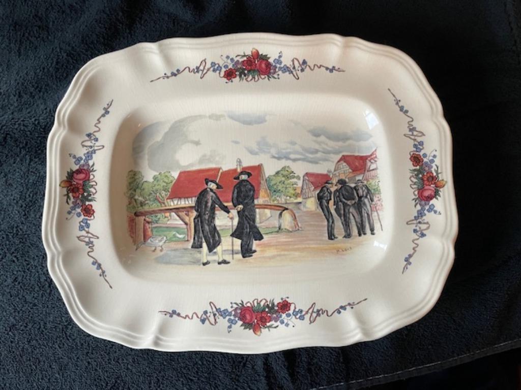 Obernai Sarreguemines, Henri Loux Grote serveerschaal, Antiek en Kunst, Ophalen of Verzenden