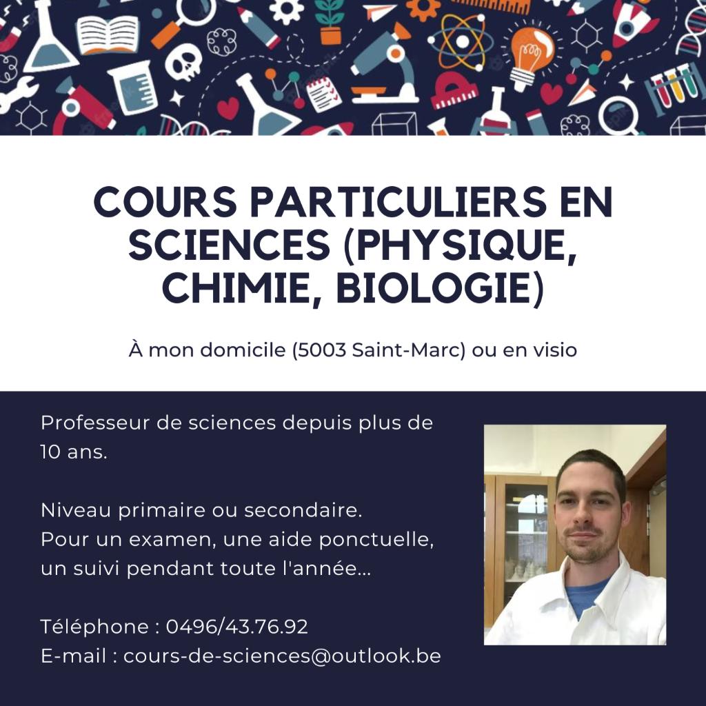 Cours particuliers sciences (biologie, chimie, physique), Enlèvement, Neuf