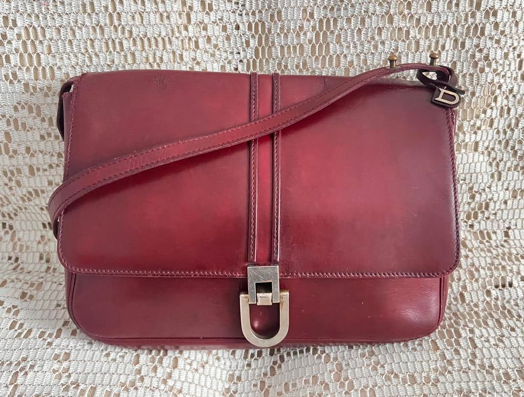 Sac DELVAUX vintage cuir bordeaux, Enlèvement ou Envoi, Comme neuf, Cuir