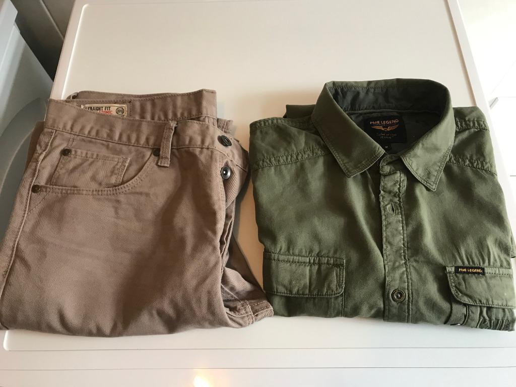 Te koop heren merk broek en hemd, Kleding | Heren, Overhemden, Zo goed als nieuw, PME Legend, Groen, Halswijdte 39/40 (M)