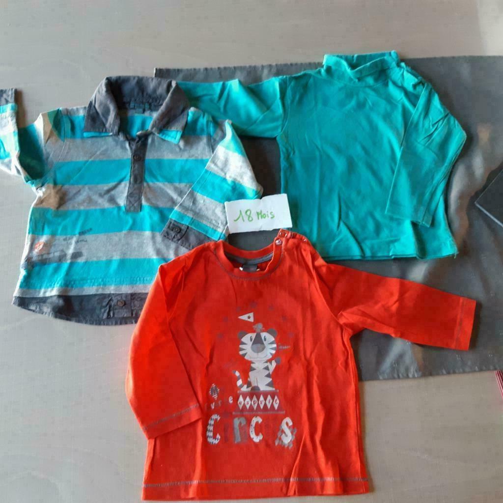 Set van 2 T-shirts met lange mouwen, maat 12-18 maanden, Ophalen of Verzenden, Zo goed als nieuw, Jongetje, Truitje of Vestje