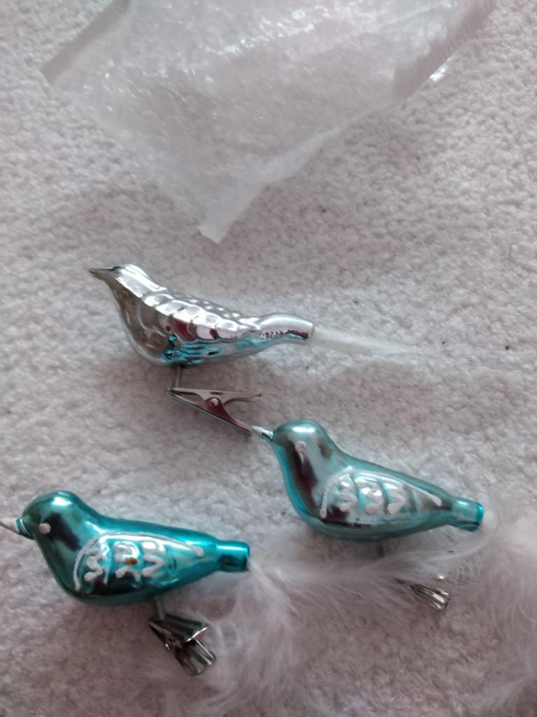 vogeltjes in glas  kerst 3 stuks, Diversen, Ophalen of Verzenden, Nieuw