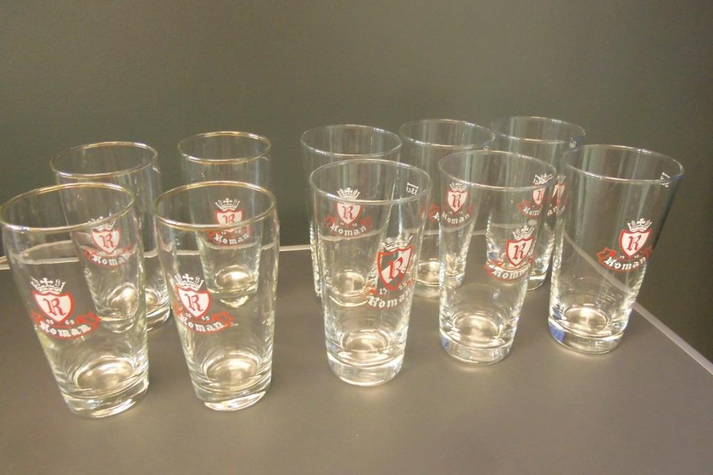 10 bierglazen „R ROMAN 1545", Verzamelen, Ophalen of Verzenden, Zo goed als nieuw, Bierglas