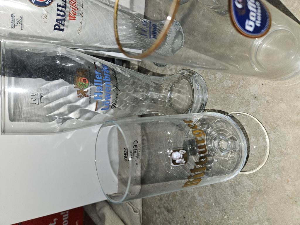 6 bierglazen lot Duitse bieren, Verzamelen, Ophalen, Zo goed als nieuw