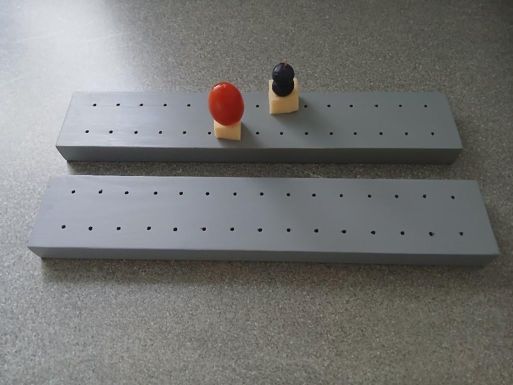 2 houten seveerschalen voor hapjes, Ophalen of Verzenden, Zo goed als nieuw, Overige materialen, Schaal of Schalen