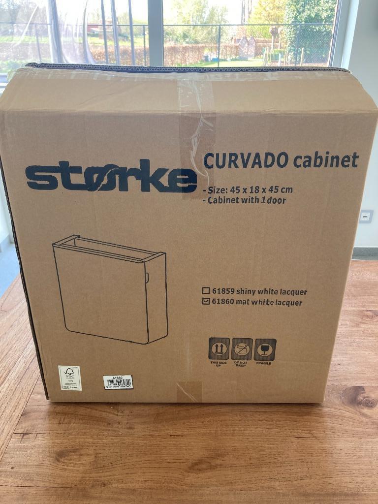 Storke Curvado zwevende toiletmeubelkast mat wit, Neuf, Moins de 25 cm, Moins de 100 cm, Enlèvement