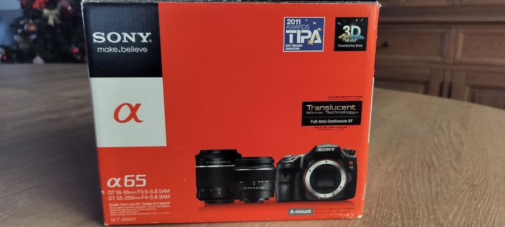 Sony alpha 65 Digitale camera met dubbele zoom lens-kit, Audio, Tv en Foto, Fotocamera's Digitaal, Zo goed als nieuw, Spiegelreflex