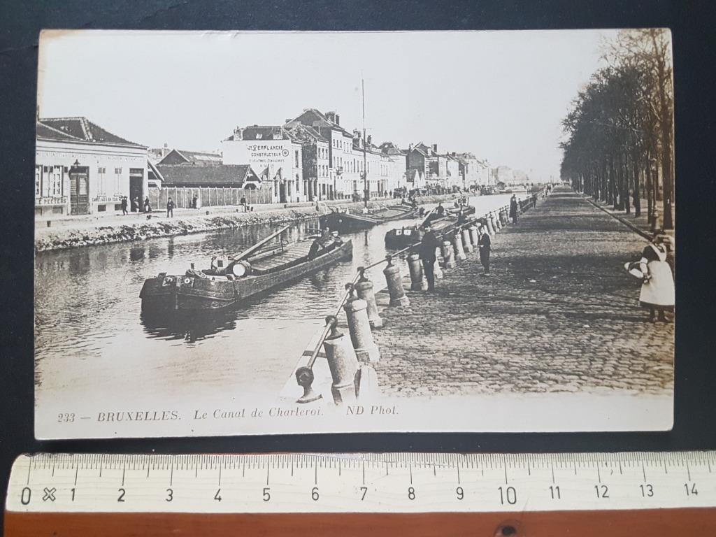Postkaart Brussel Le canal de Charleroi Binnenvaartschip, Verzamelen, Postkaarten | België, Ongelopen, Brussel (Gewest), Voor 1920