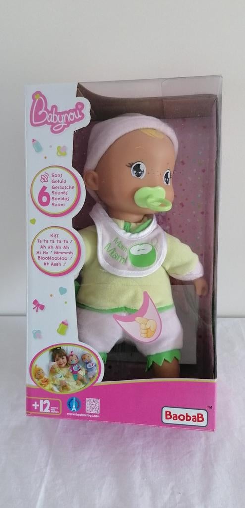 Poupée Baobab Babynou douce avec son 32 cm, Enlèvement ou Envoi, Neuf