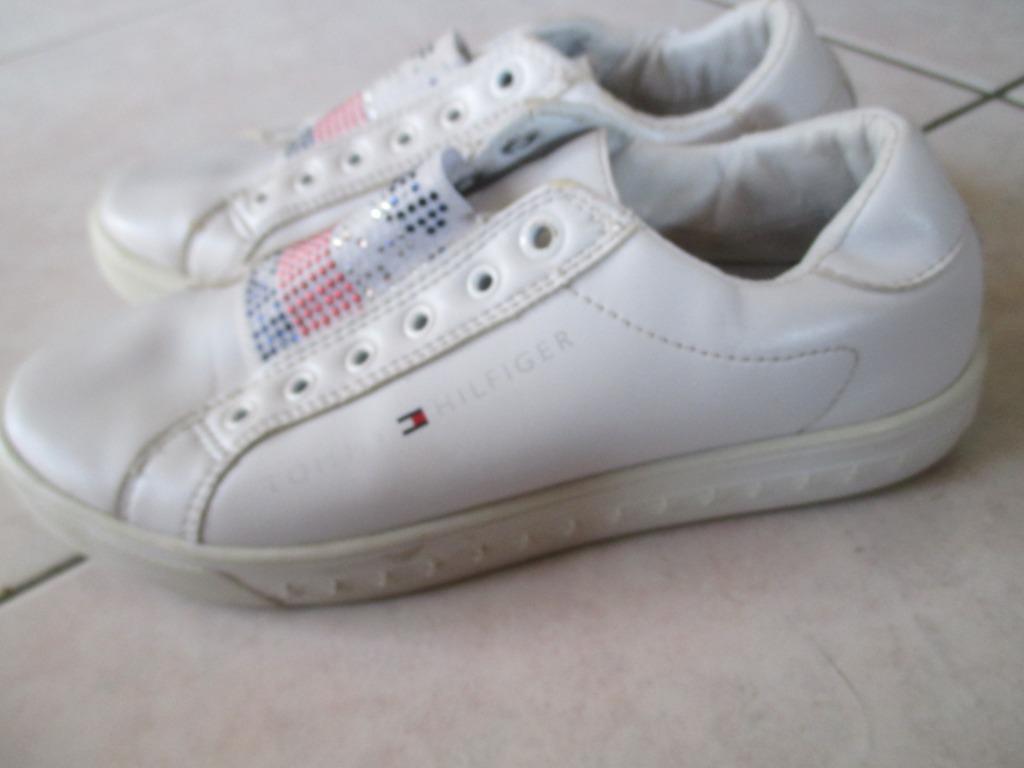 baskets blanches Tommy Hilfiger taille 35, Enlèvement ou Envoi, Porté, Sneakers et Baskets