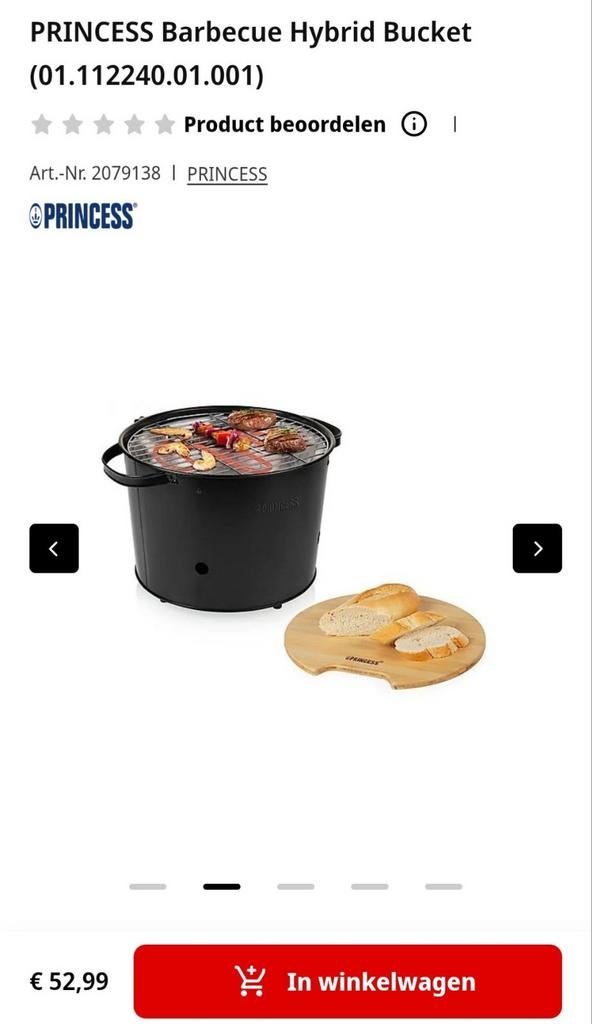 PRINCESS Barbecue Hybrid Bucket  Neuf, Neuf