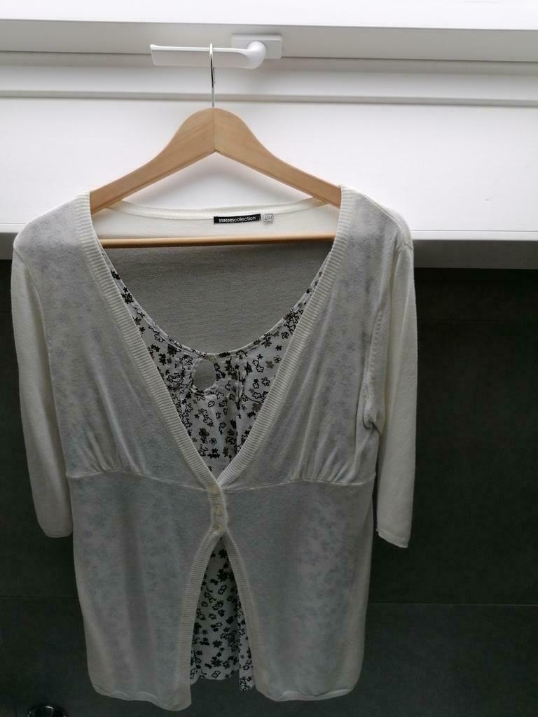 Nooitgedragen tuniek ecru met bruine accenten, Enlèvement ou Envoi, Beige, Taille 42/44 (L), Neuf