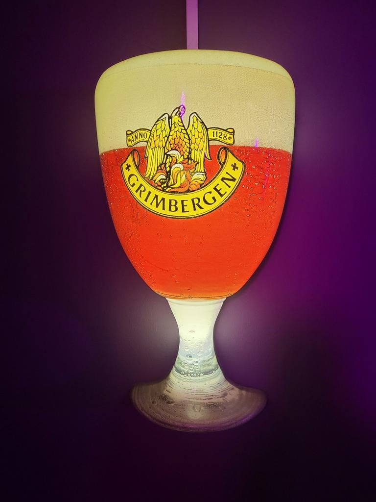 Lichtreclame bier Grimbergen 45x30 cm, Verzamelen, Biermerken, Ophalen of Verzenden