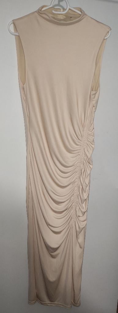 Avondjurk van Zara, Kleding | Dames, Jurken, Beige, Zo goed als nieuw, Zara Women, Onder de knie