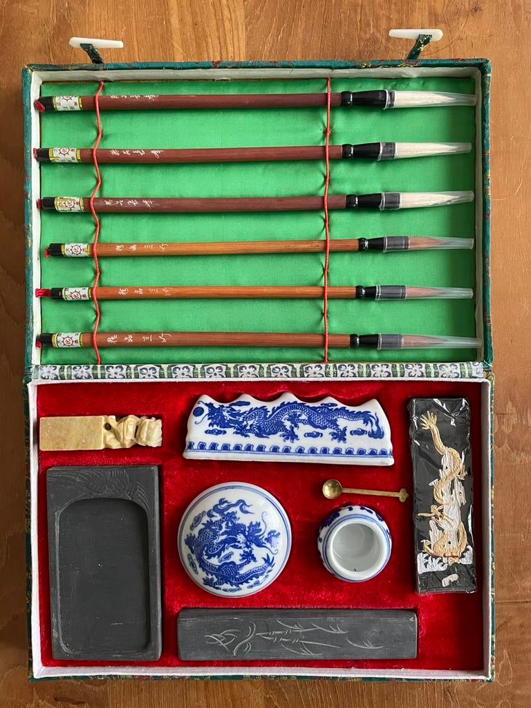 Ensemble pinceaux & encre de calligraphie chinoise - NOUVEAU, Enlèvement ou Envoi