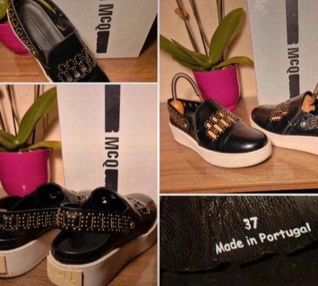 Alexander McQueen slide on shoes _ Taille _ 37, Enlèvement ou Envoi, Comme neuf, Noir, Alexander McQueen