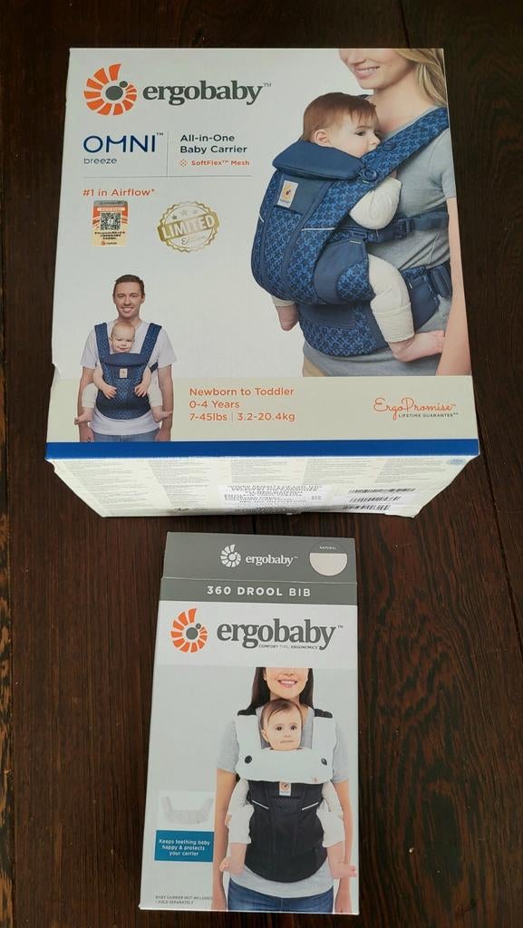 ERGOBABY OMNI BREEZE + 360 DROOL BIB, Autres marques, Porte-bébé, Enlèvement ou Envoi, Comme neuf