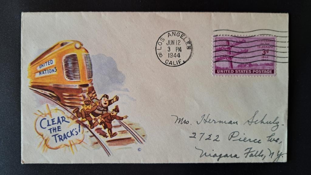 Cover patriotique US 1944 enveloppe datée 1942 Hitler timbre, Enlèvement ou Envoi