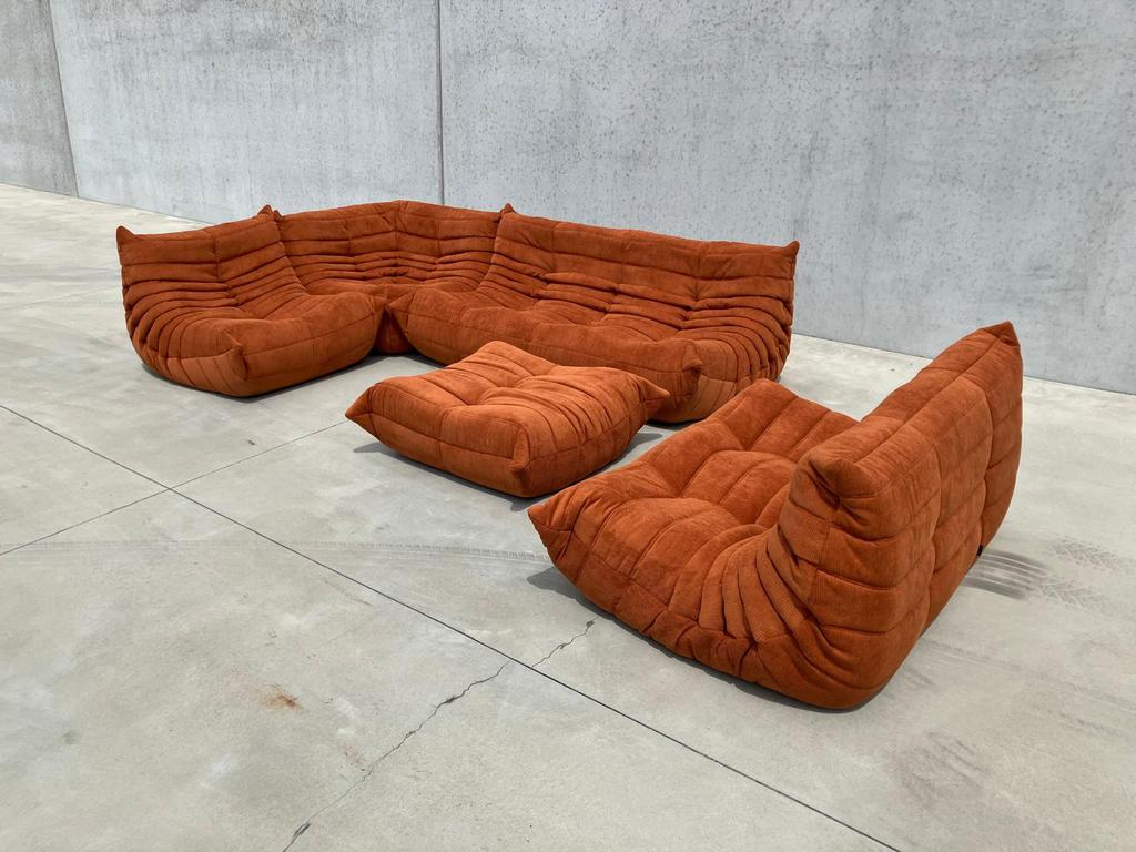 Burnt Orange Togo modular seating corner sofa, new condition, Ophalen of Verzenden, B&B Italia knoll ligne roset cassina artifort sede vitra edra