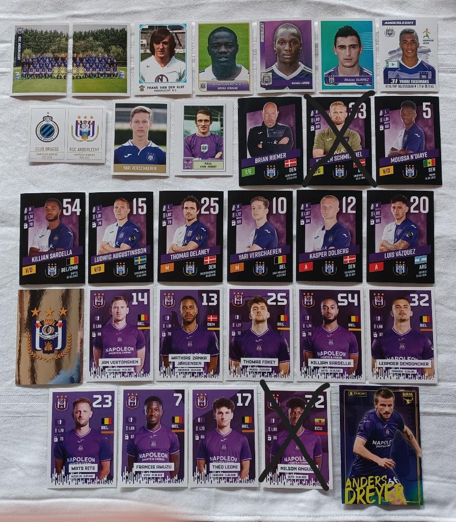 28 stickers RSC Anderlecht, Hobby en Vrije tijd, Stickers en Plaatjes, Zo goed als nieuw, Meerdere stickers, Ophalen of Verzenden