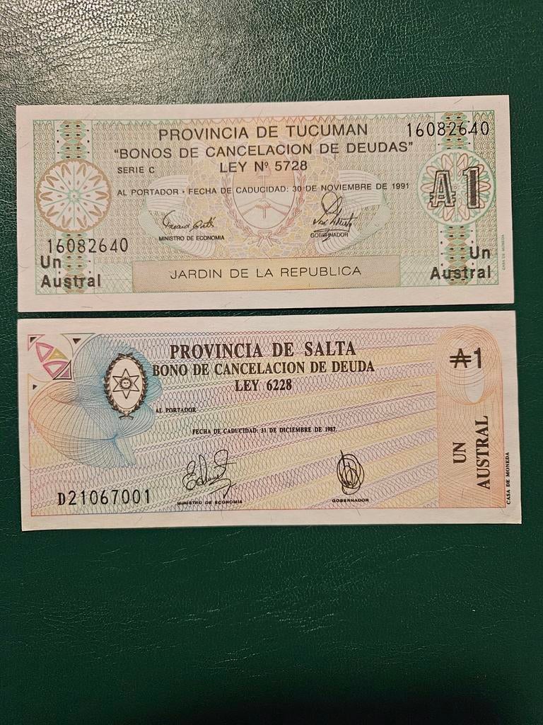 Set de 2 billets argentins, Enlèvement ou Envoi, Amérique du Sud, Série