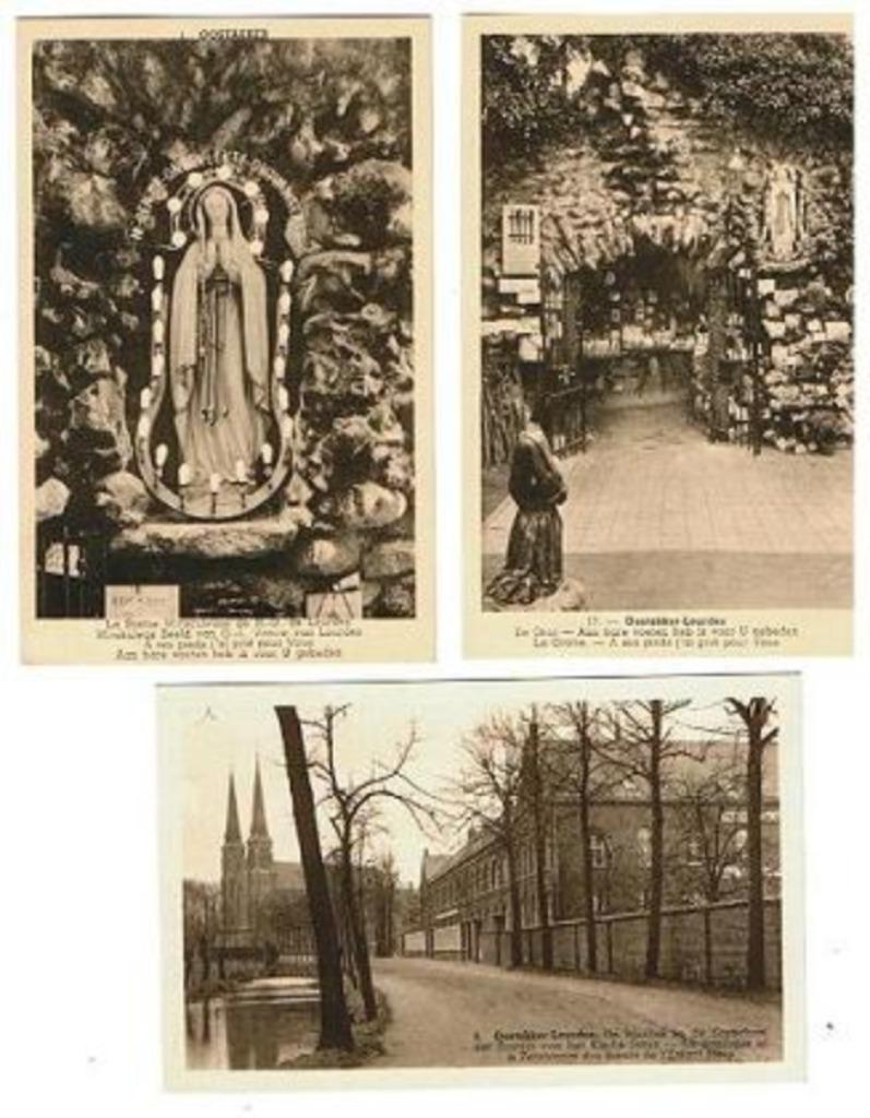 3 oude prentkaarten Oostakker-Lourdes, Ophalen of Verzenden