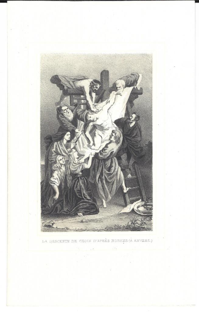 1844  - de kruisafname naar Rubens te Antwerpen, Antiek en Kunst, Verzenden