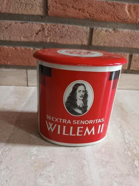 Vintage sigarenblik Willem II Extra Senoritas, Verzamelen, Ophalen, Zo goed als nieuw