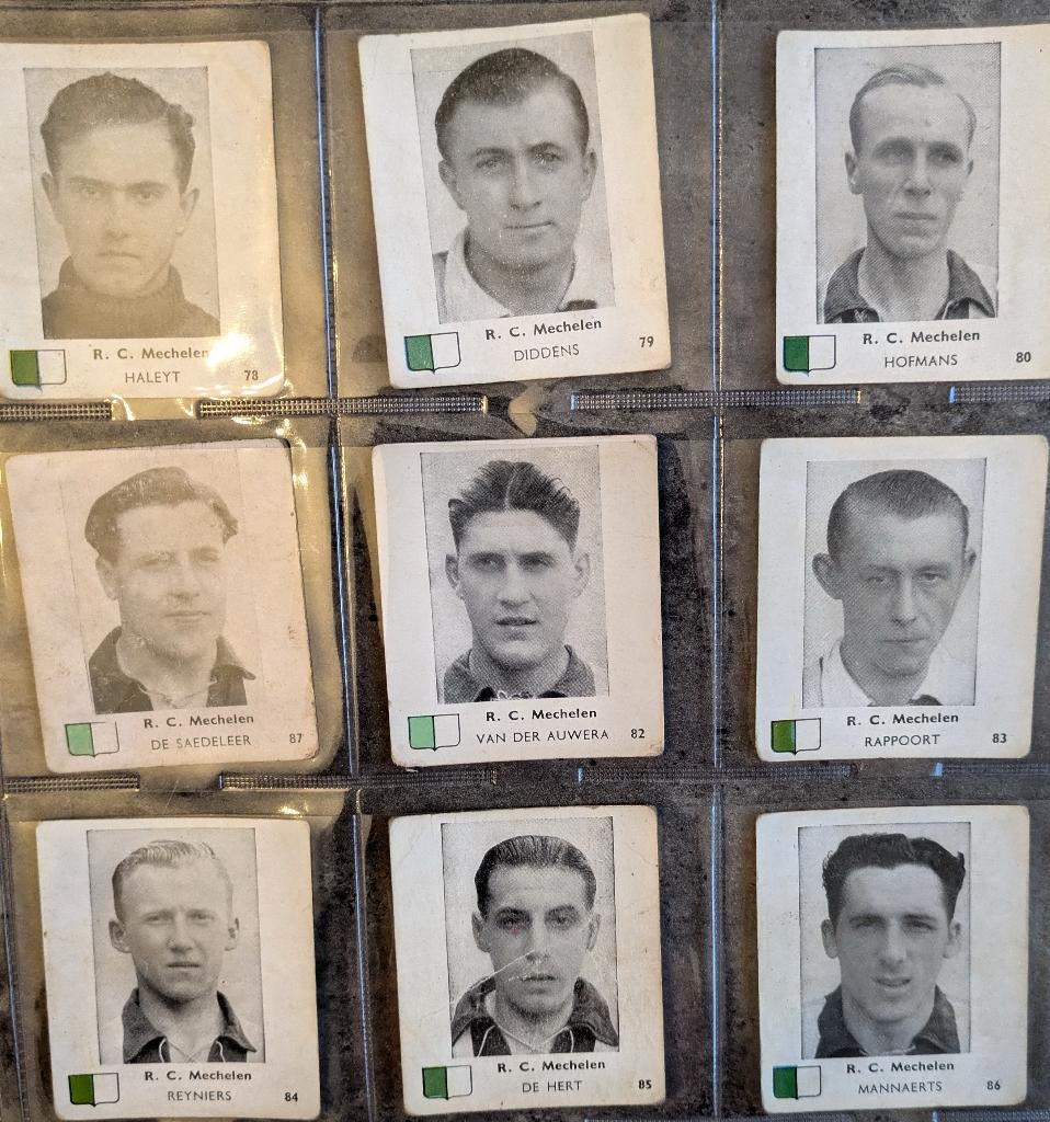 Voetbal prenten BELGIAN CHEWING GUM  1950/51 RC MECHELEN 9X, Verzenden