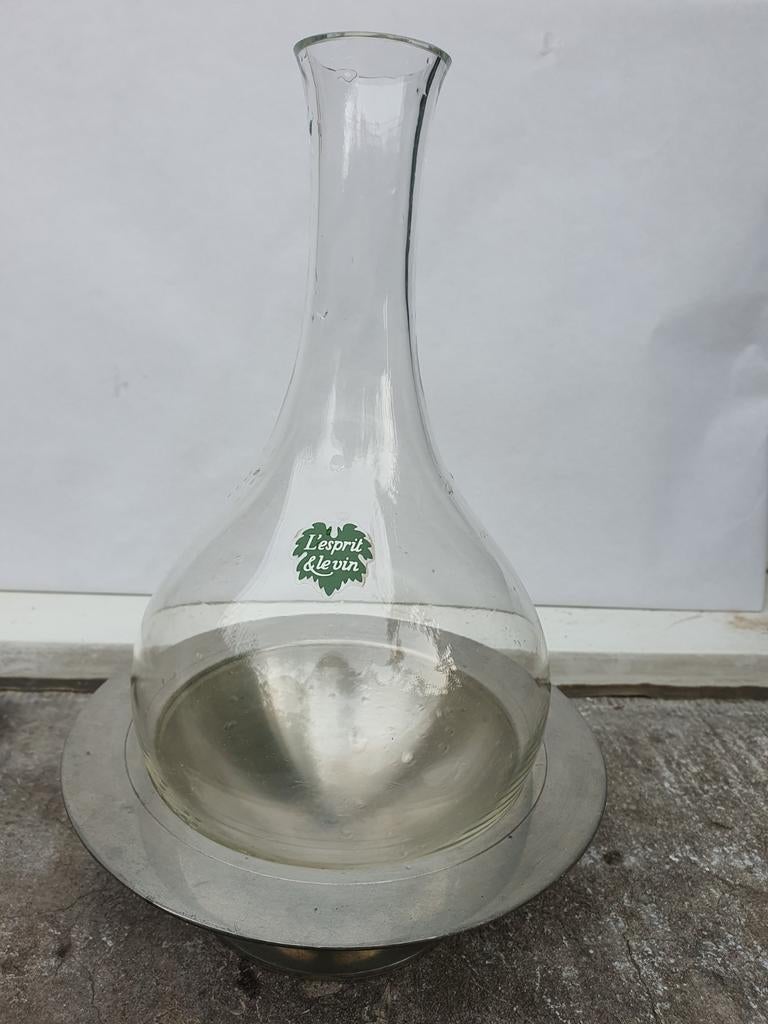 Carafe à vin de l'esprit & le vin. Le support : étain Hauteu, Enlèvement ou Envoi