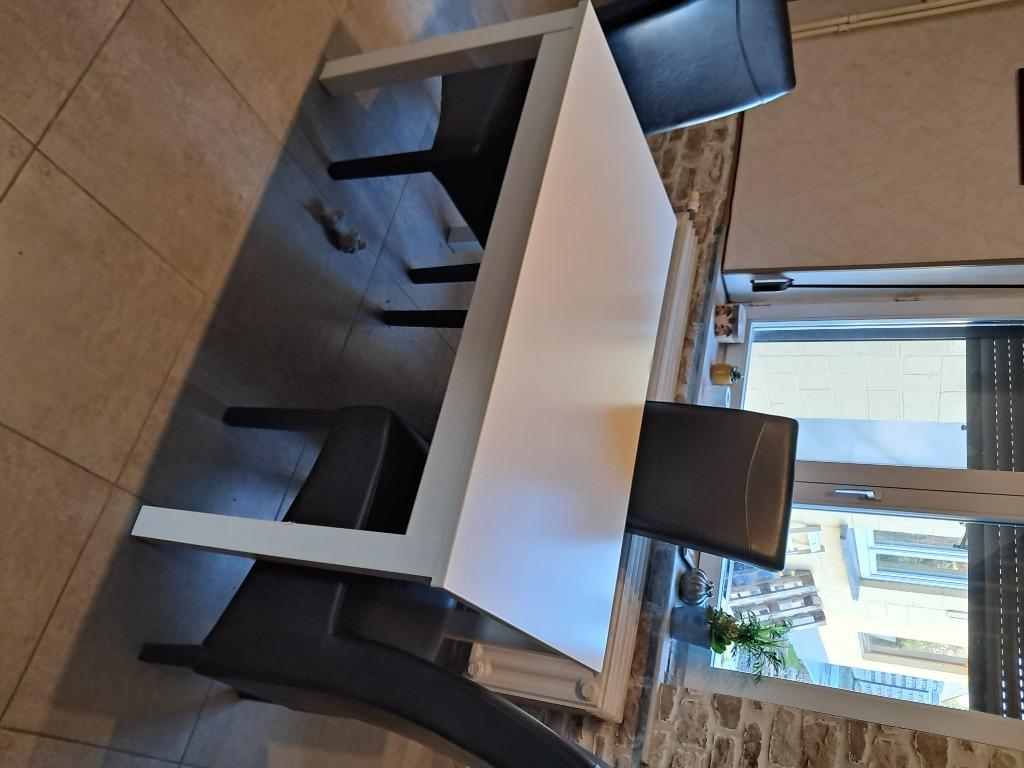 Table  + ralonge de 60 cm URGENT, Ophalen, Gebruikt, 100 tot 150 cm, 50 tot 100 cm