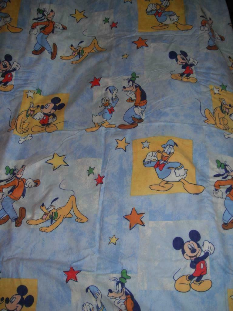 dekbedovertrek + sloop, mickey mouse, flanel, Ophalen of Verzenden, Gebruikt, Dekbedovertrek