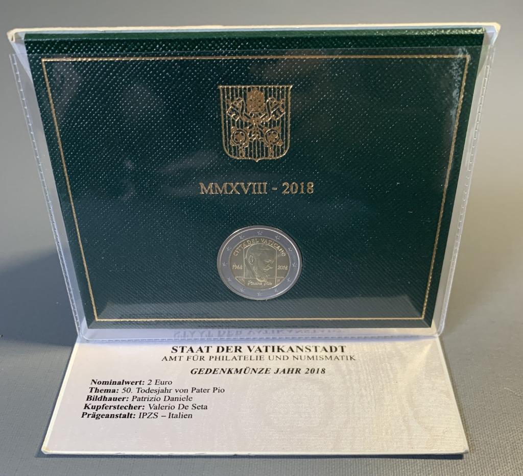 2 euro Vaticaan 2018 Vaticaanstad Padre Pio, Enlèvement ou Envoi, Vatican, 2 euros, Monnaie en vrac