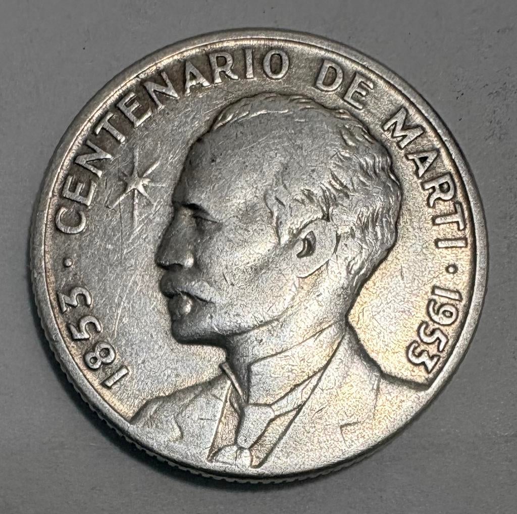 Zilveren 25 centavos 1853, Ophalen of Verzenden, Zilver