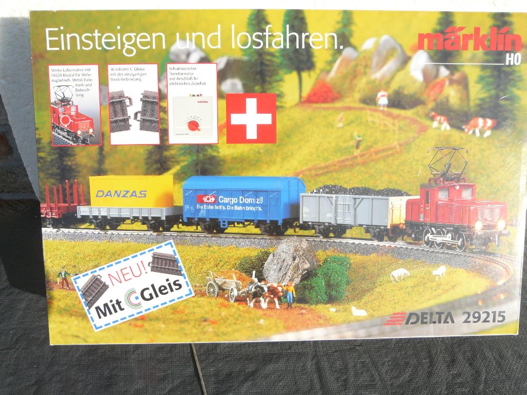 Märklin HO Delta set 29215 - Zwitserse startset met E-loc, Ophalen, Wisselstroom, Treinset, Zo goed als nieuw