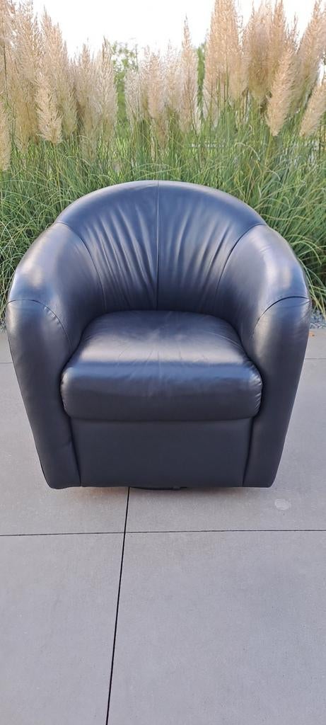 Lederen draaizetel Italsofa., Huis en Inrichting, Fauteuils, Ophalen, Zo goed als nieuw