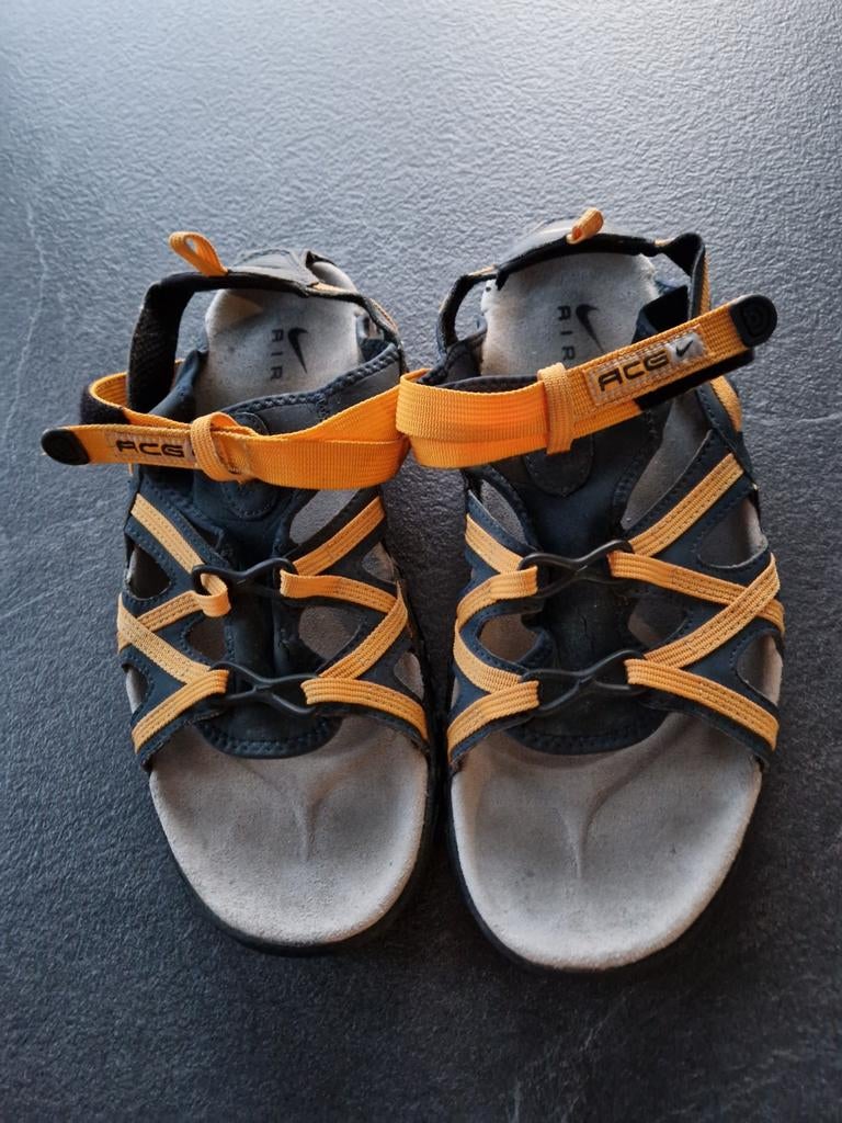 blauw-oranje sandalen - ACG Nike - maat 45-46, Kleding | Heren, Schoenen, Blauw, Nike, Zo goed als nieuw, Ophalen
