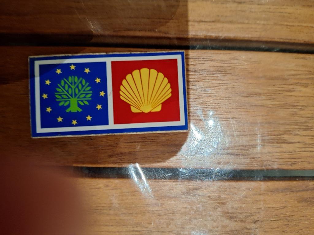 Kleine vintage sticker shell, Verzamelen, Stickers, Ophalen of Verzenden, Gebruikt, Auto of Motor
