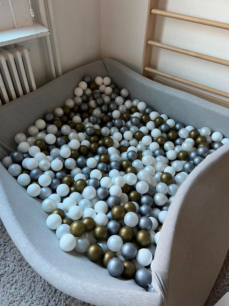Misioo ballenbad XXL vierkant lichtgrijs met 400 ballen, Ophalen, Zo goed als nieuw