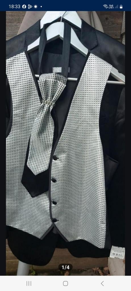 Nouveau costume 4 pièces noir pour homme, Enlèvement ou Envoi, Neuf, Noir