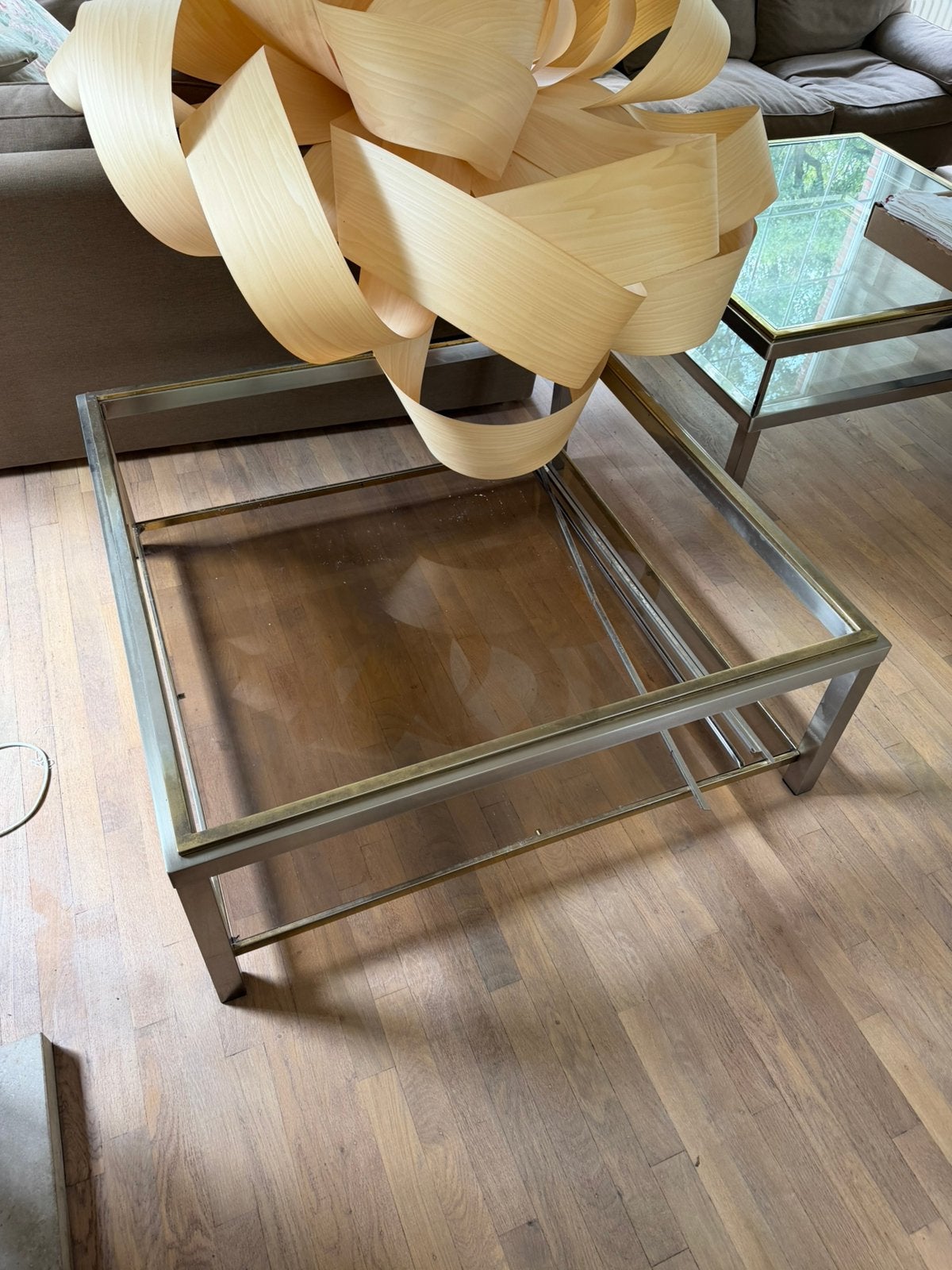 Belgo chrom salontafel (glas stuk/ontbreekt), Huis en Inrichting, Ophalen, Gebruikt