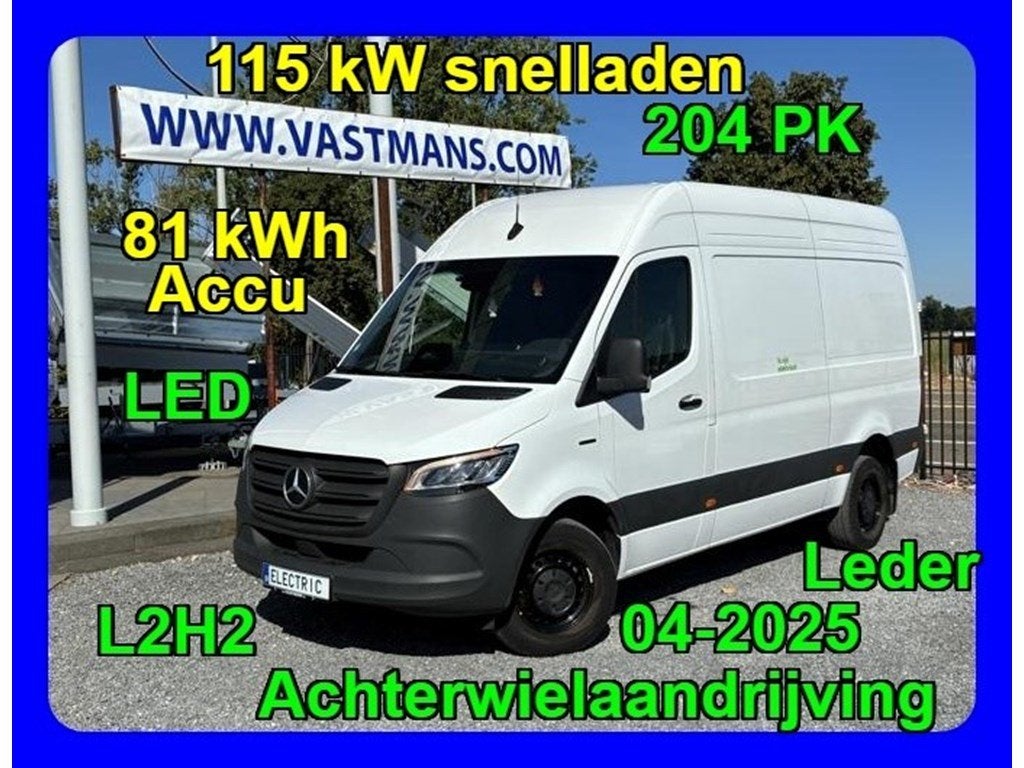 Mercedes-Benz Sprinter 38000€+BTW / LED / Leder / * 81 kWh, Auto's, Mercedes-Benz, Automaat, Monovolume, Zwart, 5 deurs
