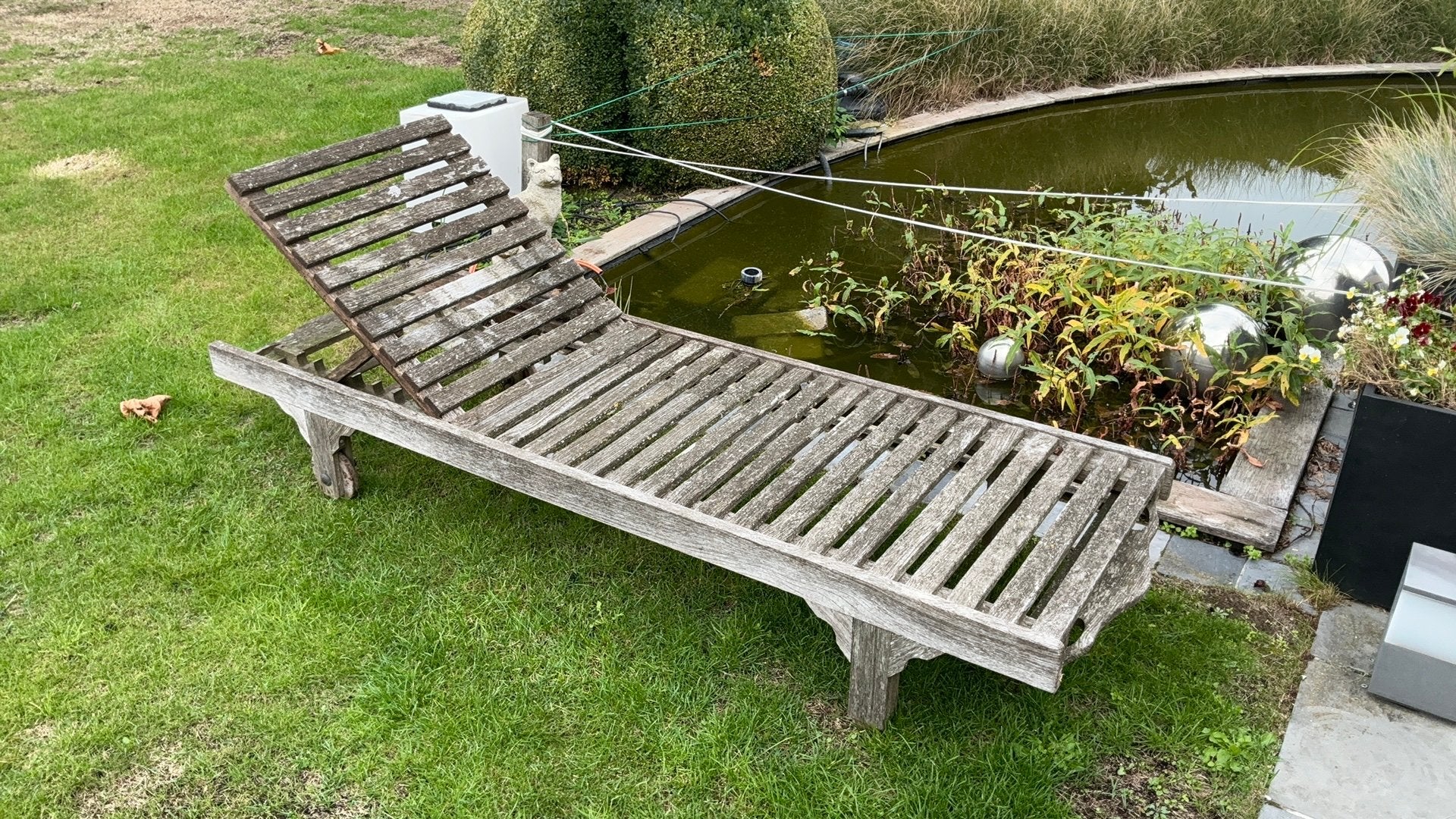 Houten ligstoel, Jardin & Terrasse, Enlèvement, Utilisé, Bois, Réglable