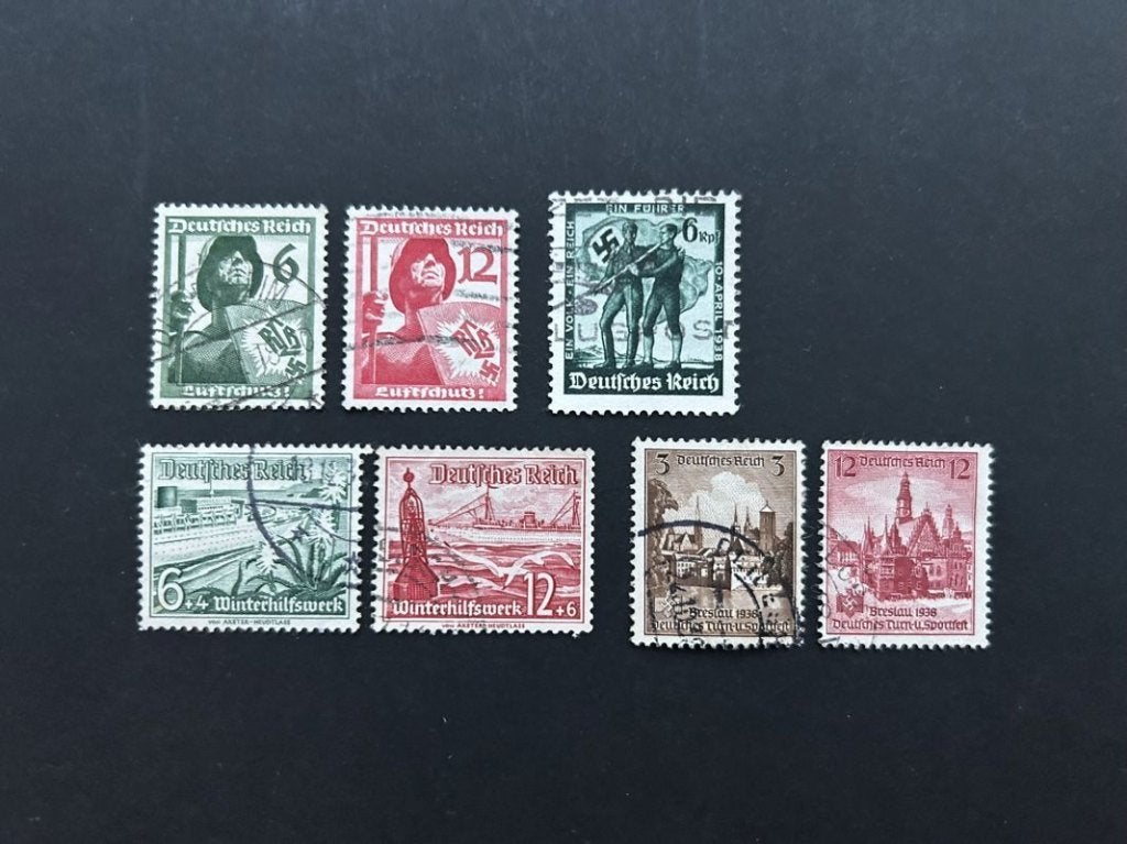 Serie postzegels Duitse rijk uitgave 1937 & 1938, Ophalen of Verzenden, Duitse Keizerrijk, Gestempeld